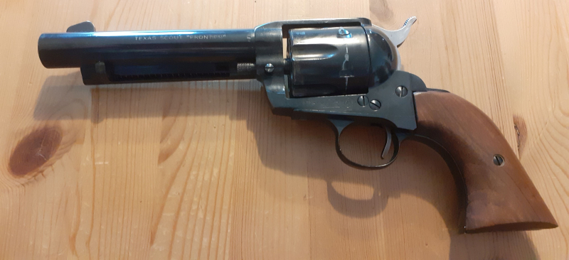HS Texas Scout Frontier 9mm Knall PTB 241 mit Revolverholster und Zubehör – Bild 1