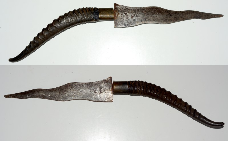 afrikanischer Dolch mit Gazellenhorngriff – Bild 1