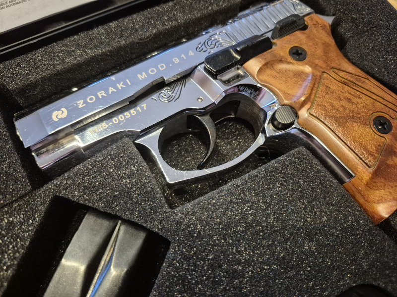Zoraki 914 9mm P.A.K graviert und verchromt – Bild 2