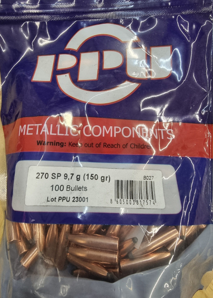 .270-.277/150 grs SP Teilmantel #B-027# PPU Geschosse 100 stk – Bild 1