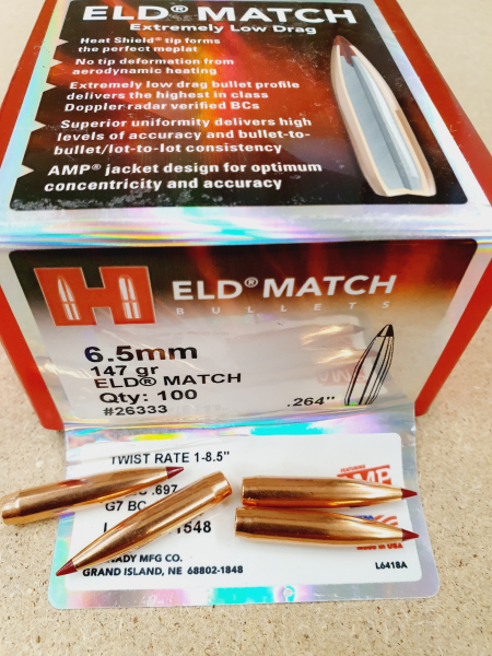 6,5/147grs ELD Match Hornady No. 26333 Geschosse 100 Stk. – Bild 1