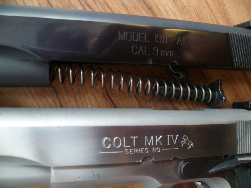 Pistole Colt 1911 MK IV Series 80 .45Auto mit WS Springfield 9mm Luger – Bild 2