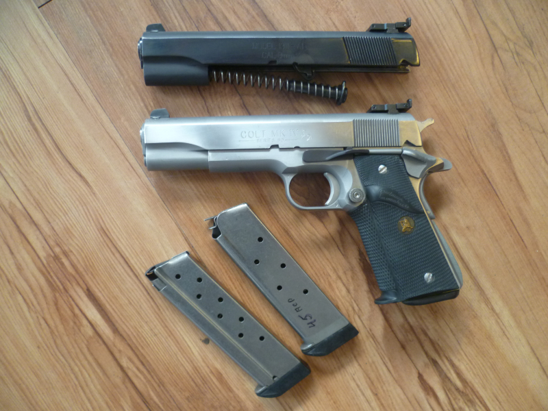 Pistole Colt 1911 MK IV Series 80 .45Auto mit WS Springfield 9mm Luger – Bild 1