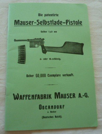 MAUSER C 96, Selbstladepistole, Manual – Bild 1
