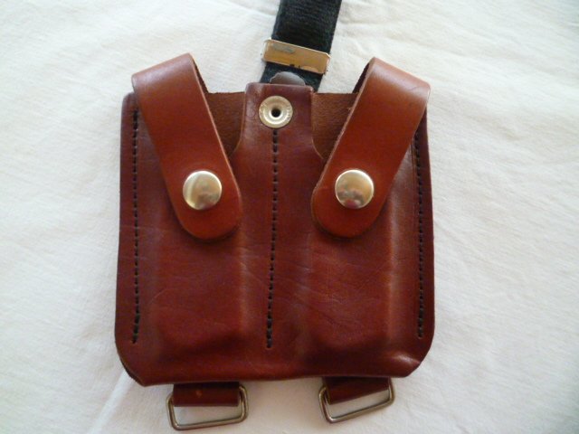 Doppele MAGAZINTASCHE, braunes Leder, NEU – Bild 1