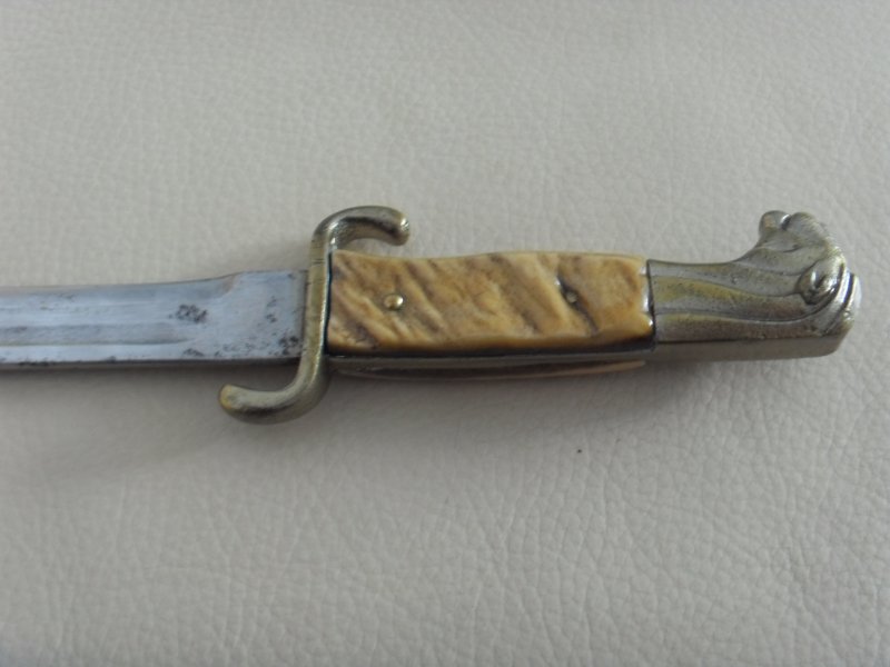 Jagdmesser F.M. Mattsson AB, Mora Sweden 1950 Löwen Kopf Parade Uniform Messer – Bild 5