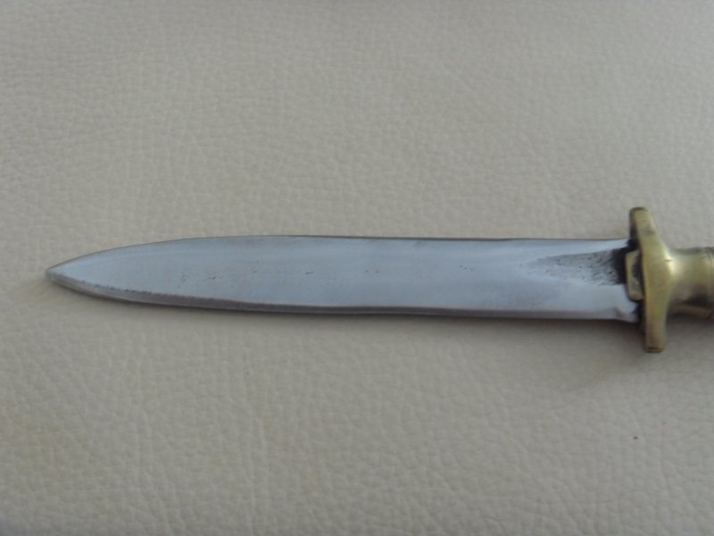 Jagdmesser Handarbeit ?, Messing und ? ? Griff , Lederscheide ,Sammler Messer ? – Bild 5