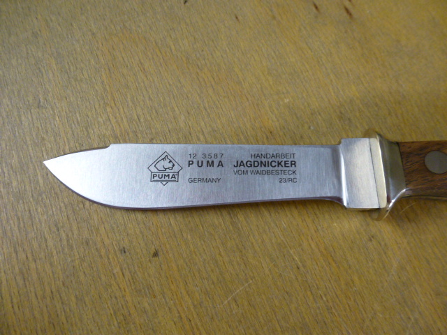 Puma Messer - Jagdnicker - Nr. 12 3587 - Griffschalen aus Walnussholz - Lederscheide in OVP – Bild 4