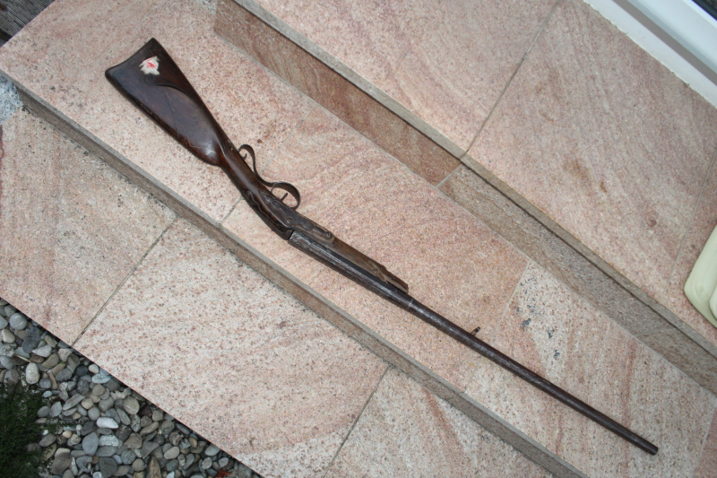 VORDERLADER FLINTE VORDERLADER GEWEHR TEILETRÄGER STEINSCHLOSS ?? SEHR ALT – Bild 5