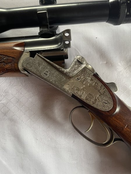 Ferlacher Bockbüchsflinte Cal. .223Rem. bzw Schrot 20/76 Swarovski Zielfernrohr Habicht 2,2-9x42 – Bild 2