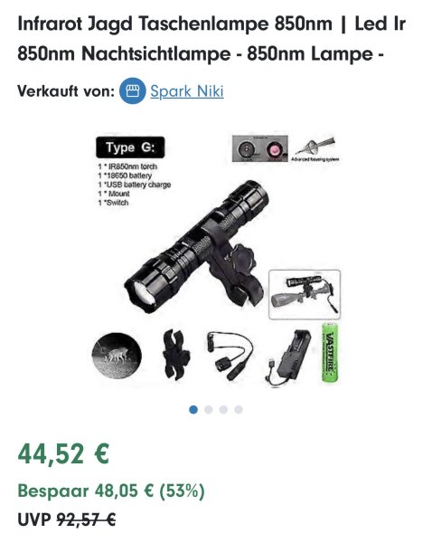 Infrarot Jagd Taschenlampe – Bild 1