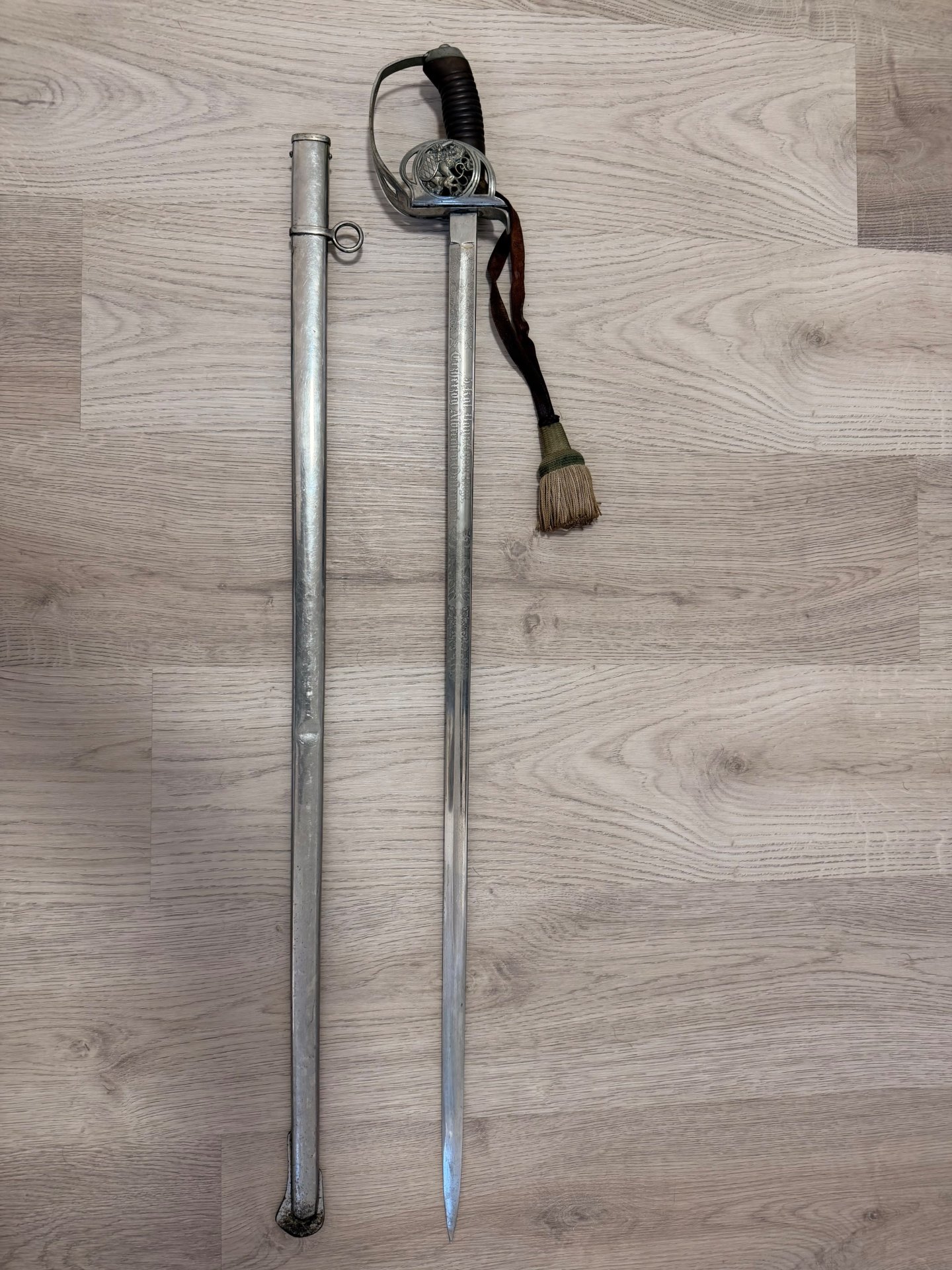 Bayerischer Kavallerie Degen KD 89 – 5. Chevaulegers Reg. – Zweifache Ätzung & Portepee – Bild 6