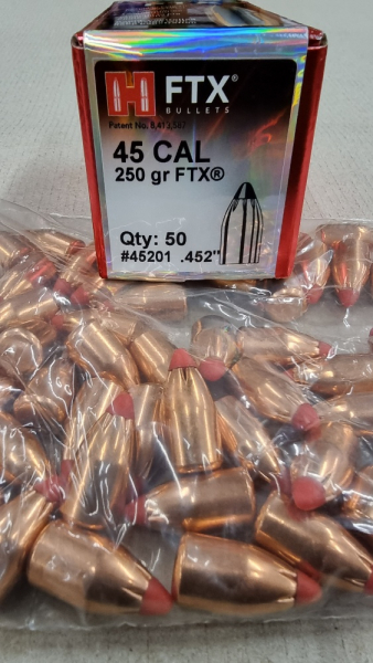 .452/250grs Hornady FTX Geschosse No.45201 50 stk # SSZ Berka – Bild 1