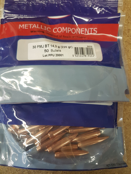 .308/220grs FMJBT Geschosse PPU 100 stk. B-656 # SSZ Berka – Bild 1