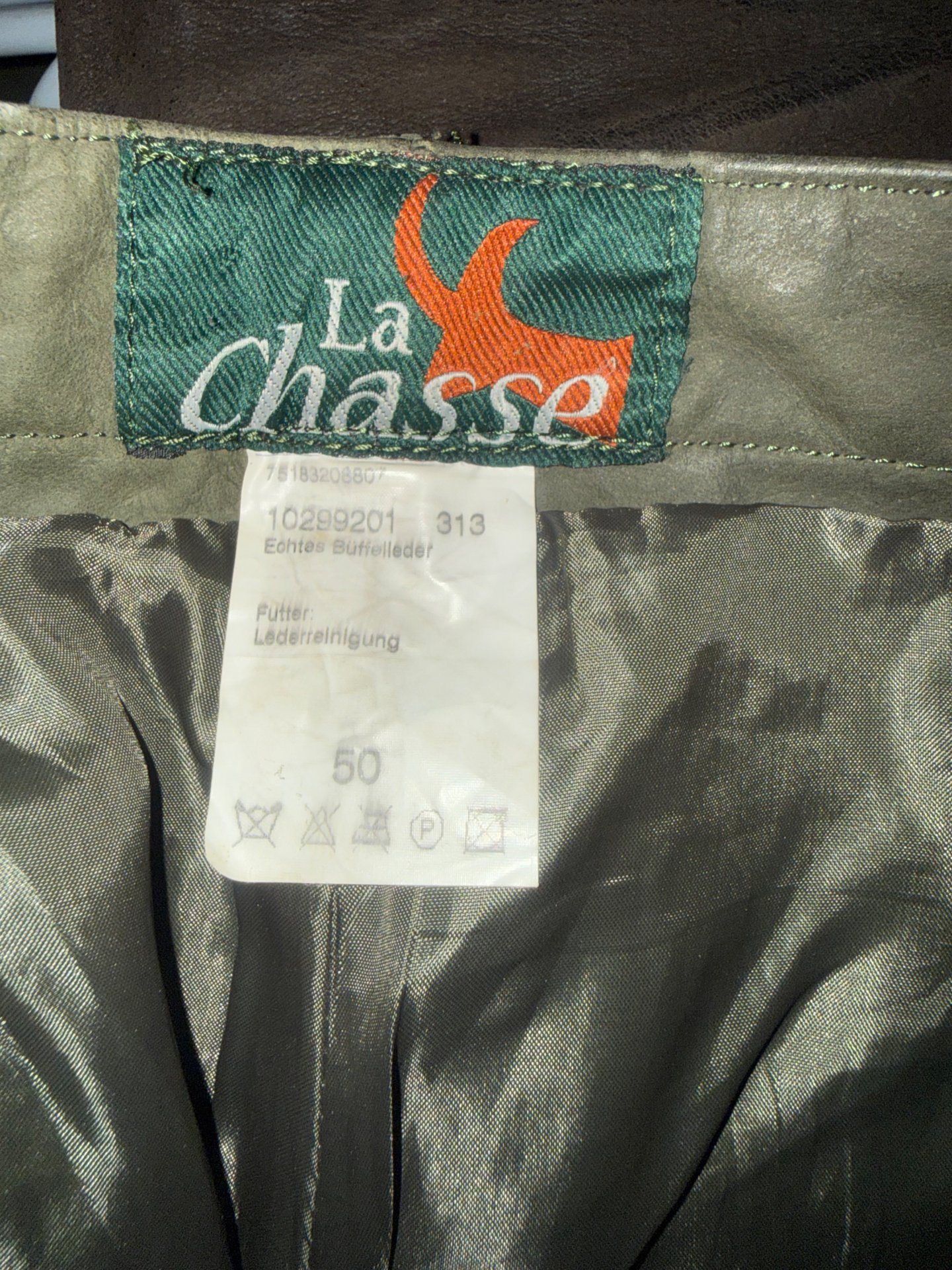 Büffellederhose von La Chasse, Gr. 50 – Bild 4