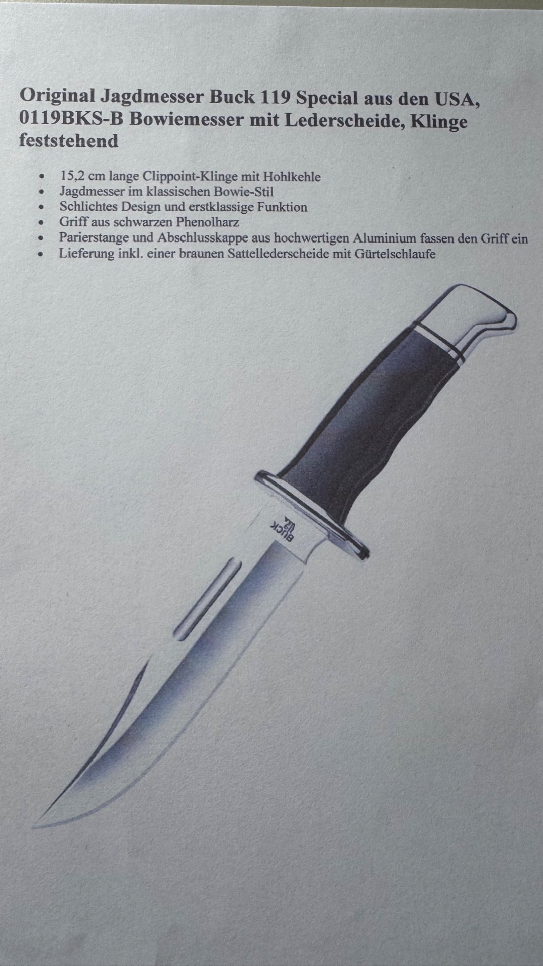 Jagdmesser Buck 119 – billede 1