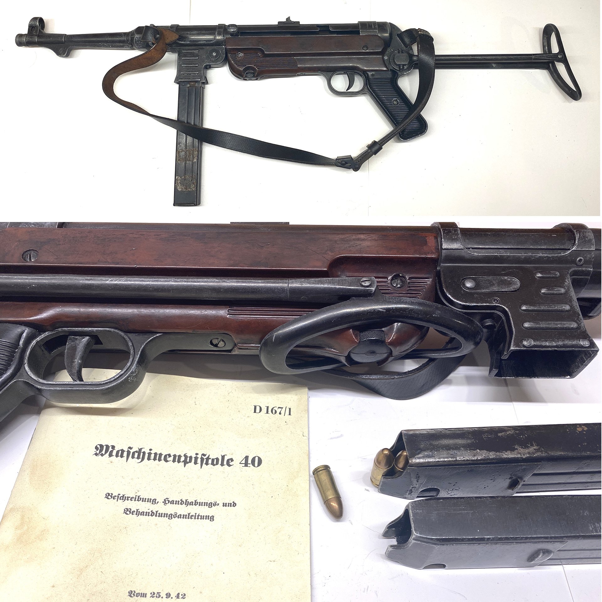 MP 40 - Replika von Denix, gealtert, mit Zubehör – Bild 2