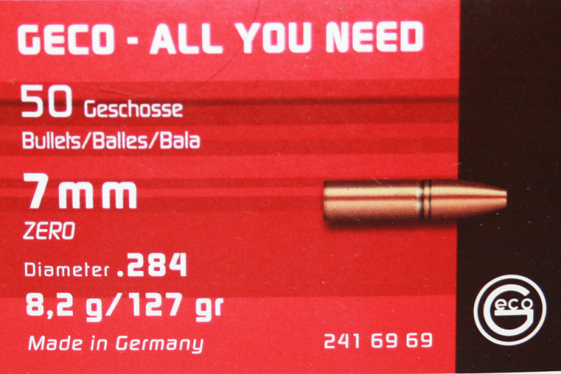 50 Stück NEUE GECO Geschosse - ZERO (Teilzerleger ZINN - BLEIFREI) 7mm .284 - 8,2g/127gr #2416969 HP – Bild 1