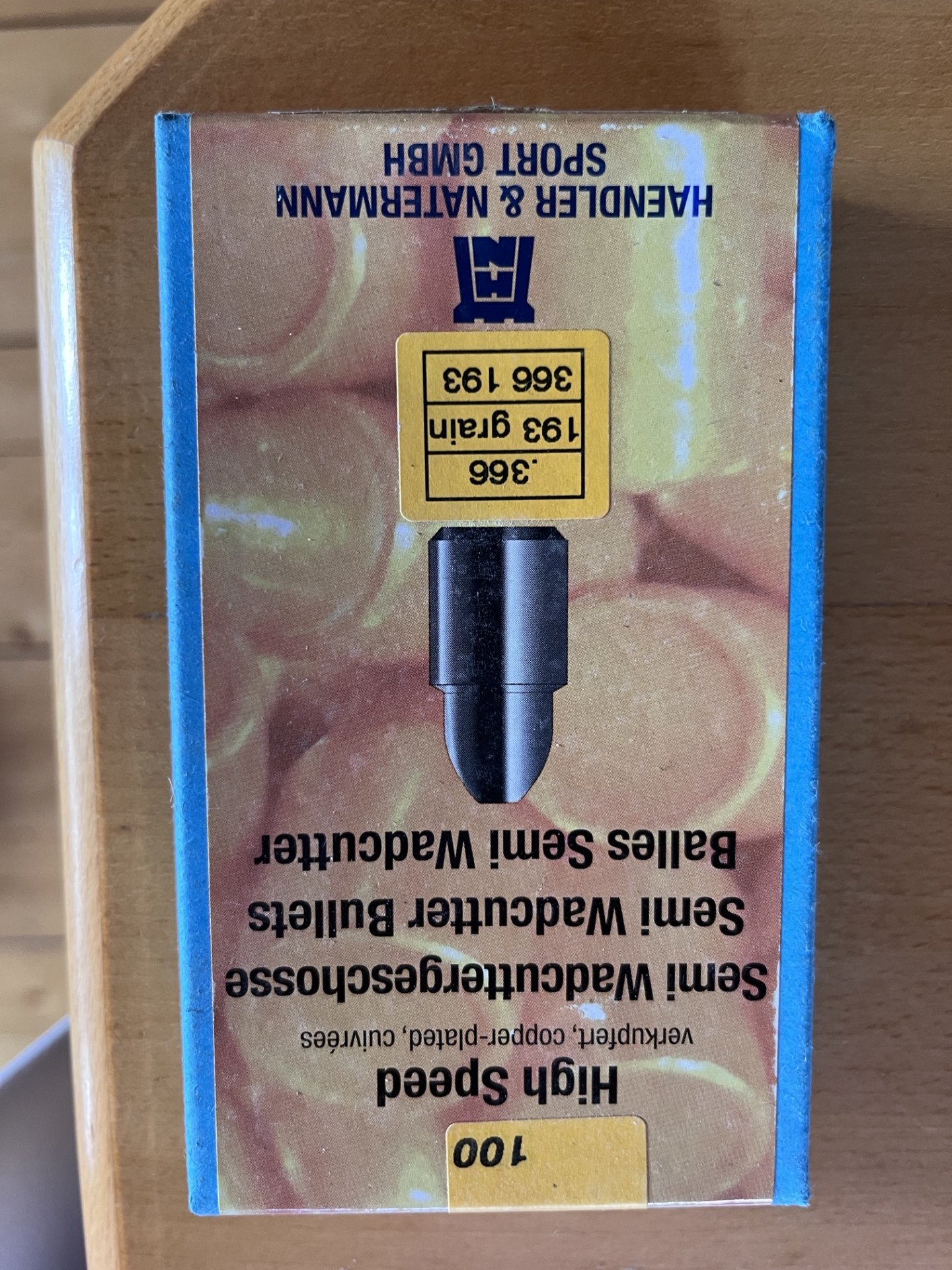 100 H&N High Speed Semi Wadcuttergeschosse Cal. .366 (9.3) 193 grain – Bild 1