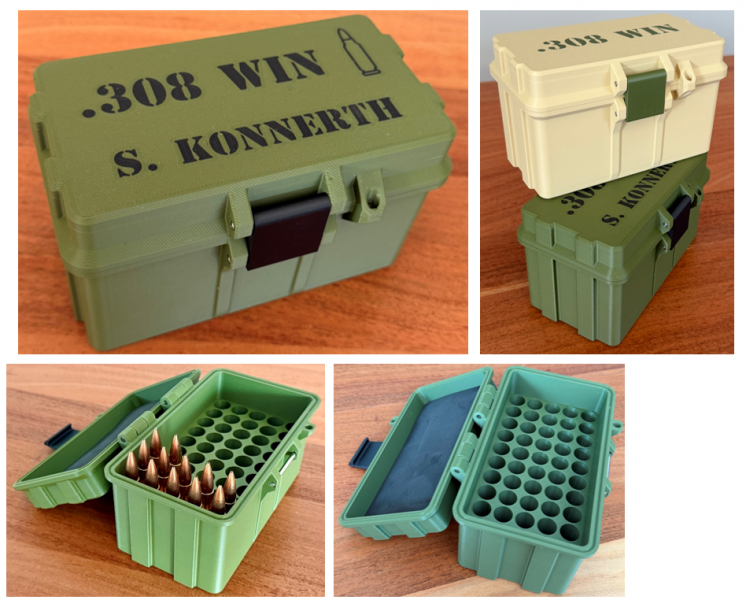 Munitionsbox .308 Win Ammo Box Patronen Wiederladen 50/100 Schuss personalisierbar abschließbar – Bild 1