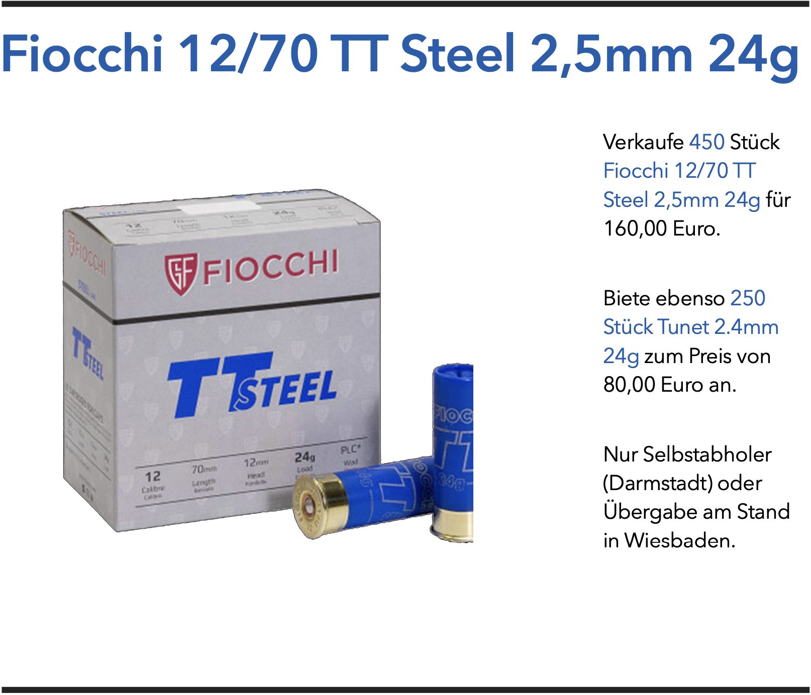 Fiocchi 12/70 TT Steel 2,5mm 24g – Bild 1