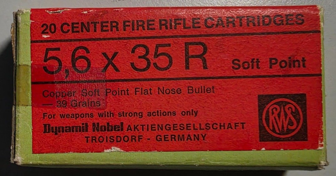 20 Schuss RWS 5,6 x 35 R Vierling in OVP (Sammler/Jäger, ca. 1965) – Bild 2