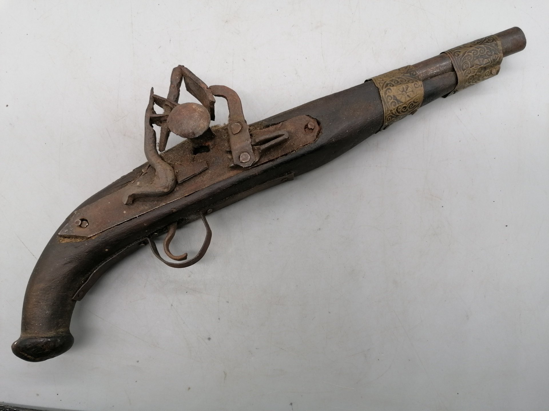Vorderlader Pistole , alte Steinschlosspistole, ca. 18. Jhd. – Bild 1