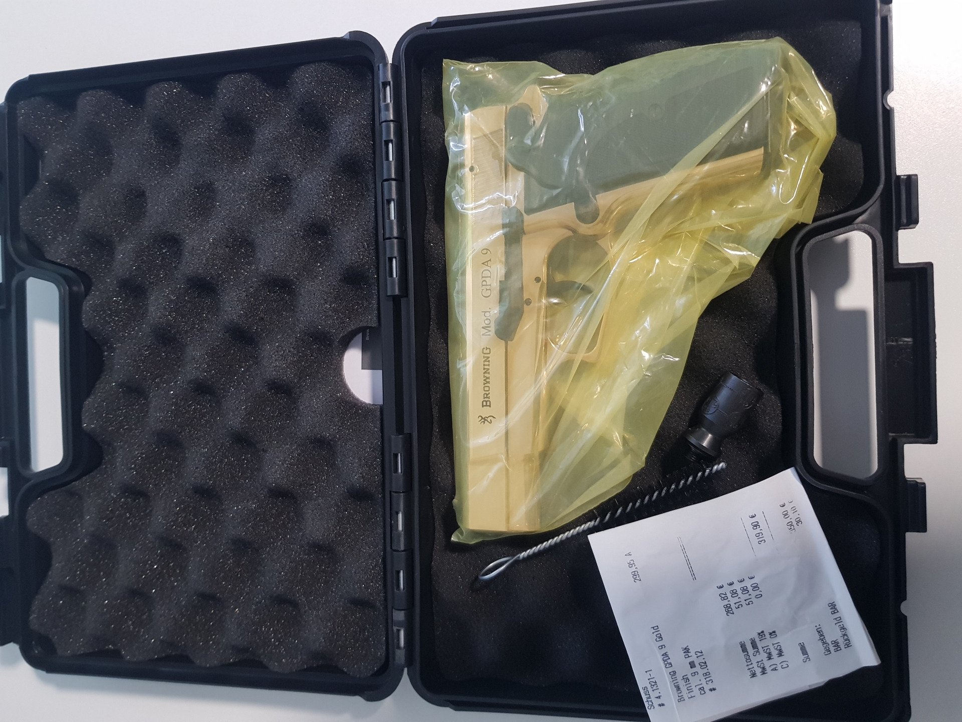 Browning GPDA 9 inkl. org. Zubehör 9 mm P.A.K., 24 Karat vergoldet + EXTRAS * NEU&OVP * – Bild 2