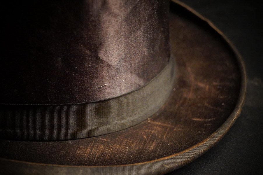 Antiker Chapeau Claque Zylinderhut „Drucklos KRUCO“ um 1920, Weimar – Bild 2