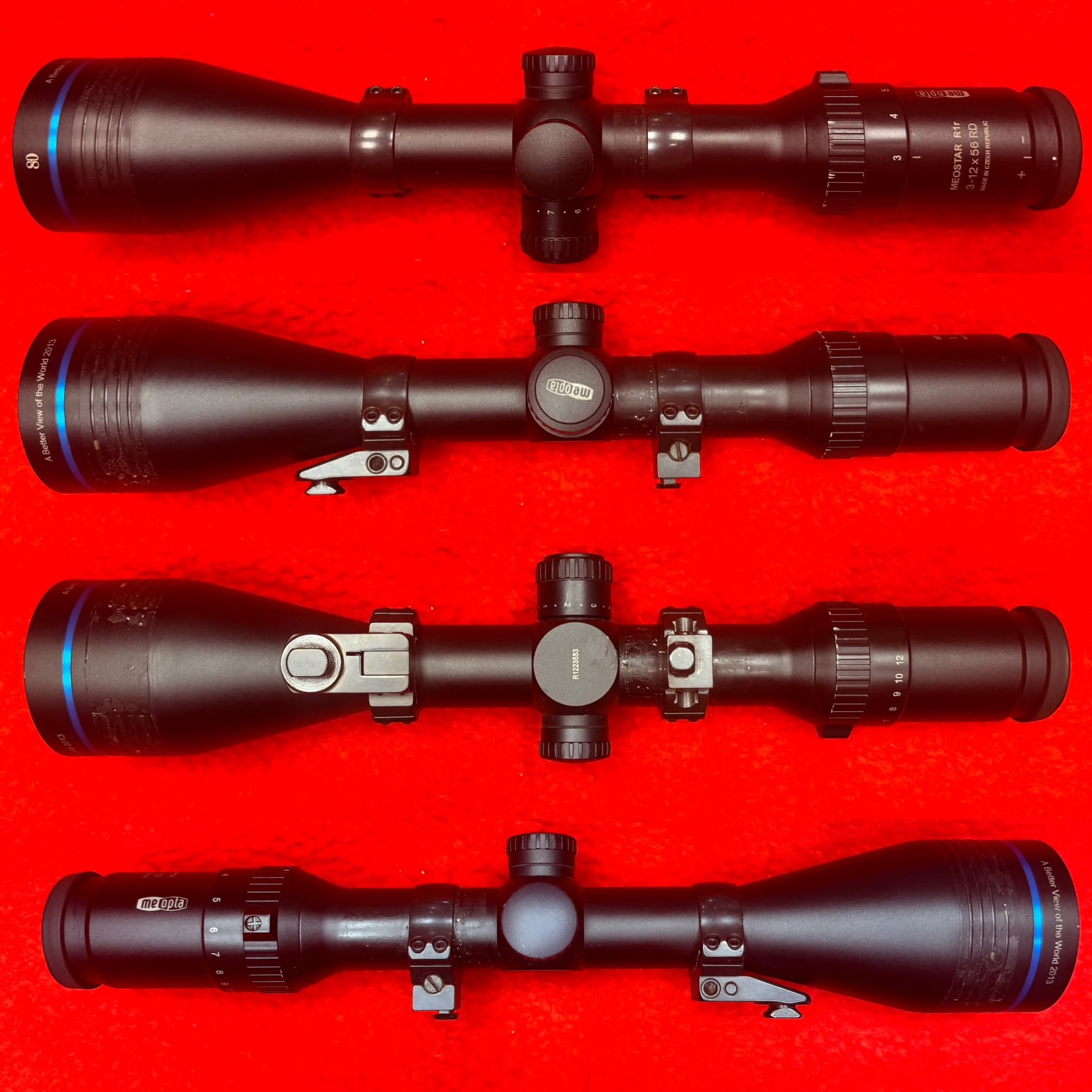 Zielfernrohr Meopta Meostar R1r 3-12x56 RD mit EAW-Schwenkmontage und Leuchtpunkt – Bild 1