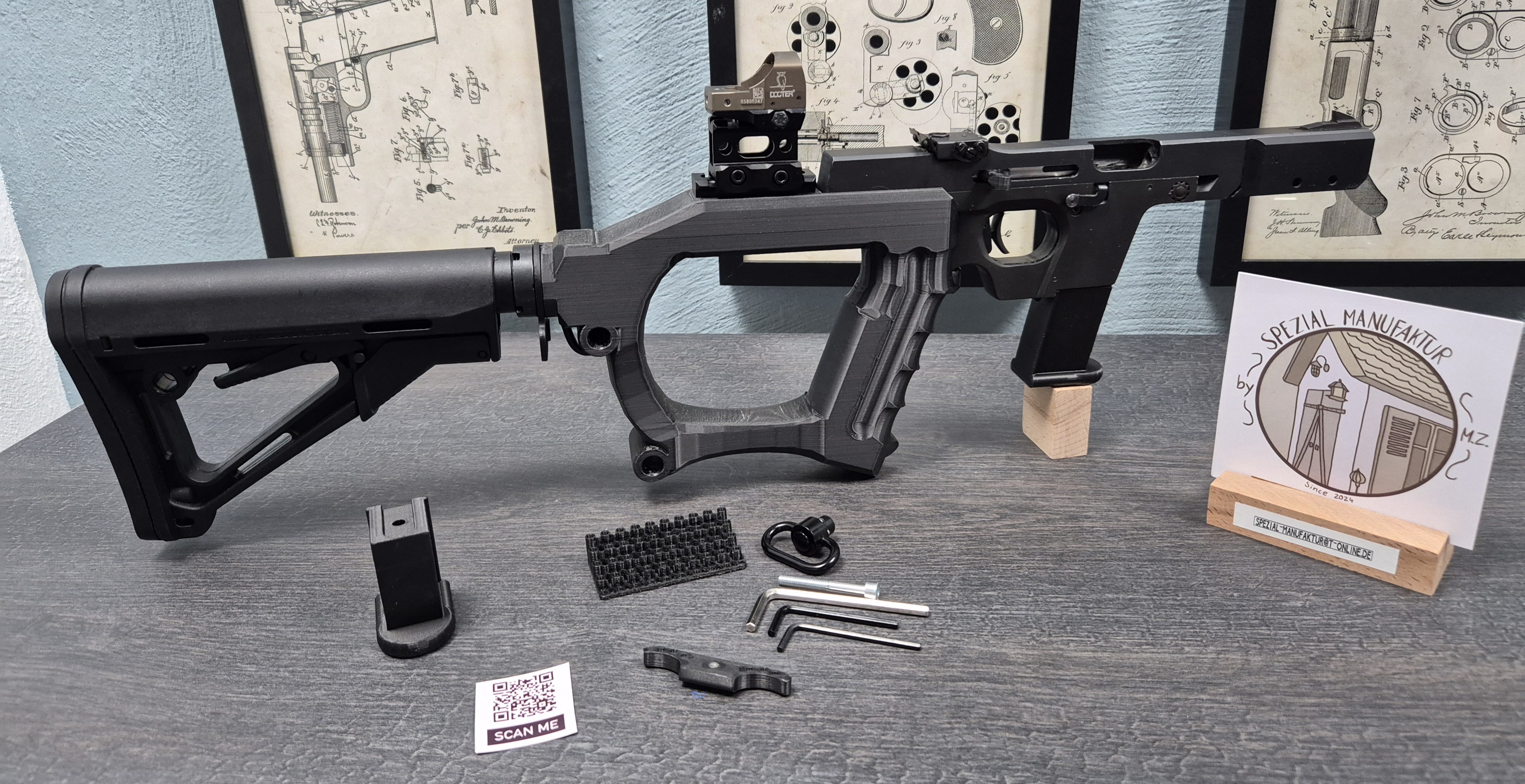 taktischer Anschlagschaft passend für Walther GSP D Form Black – Bild 1