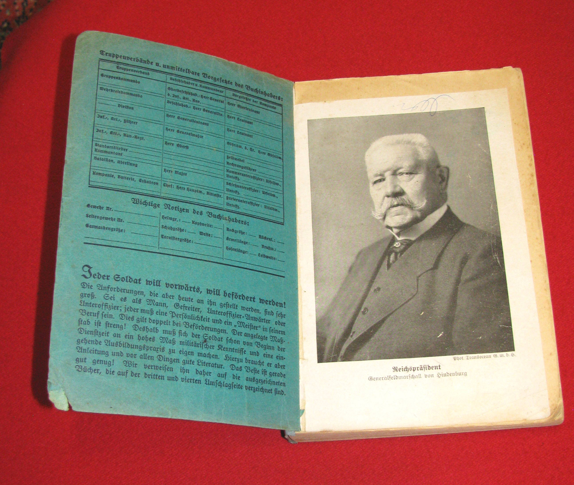 Wilhelm Reibert, Der Dienstunterricht im Reichsheer. Ein Handbuch für den deutschen Soldaten 1934 – Bild 2