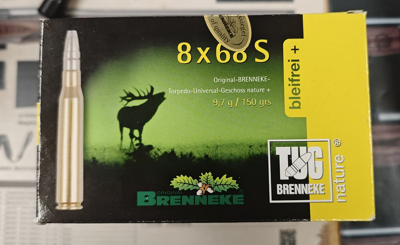 5x Brenneke TUG nature 8x68 S - 9,7 g / 150 grs - bleifrei Jagdmunition – Bild 1