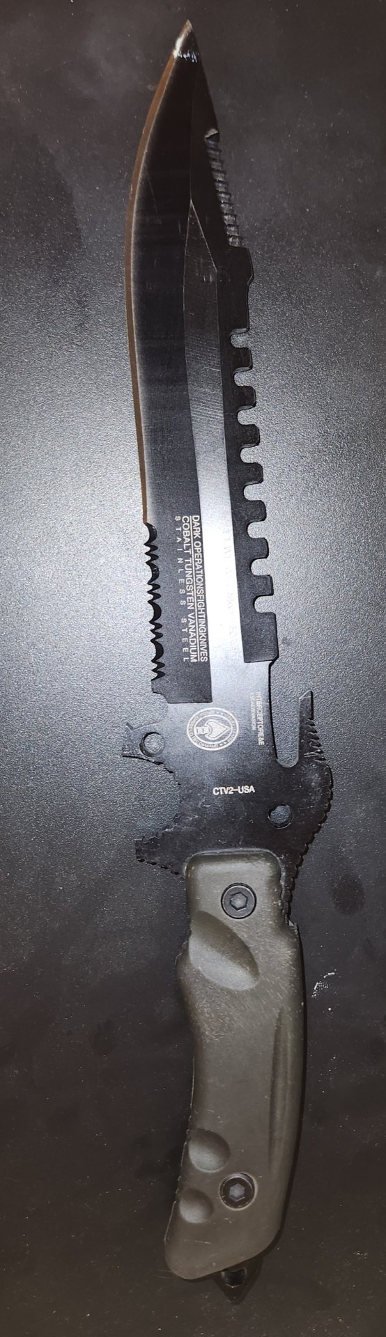 Dark Operations Knives – Interceptor E&E (9/11 Edition) – CTV2 Steel Tactical Fixed Blade – immagine 1