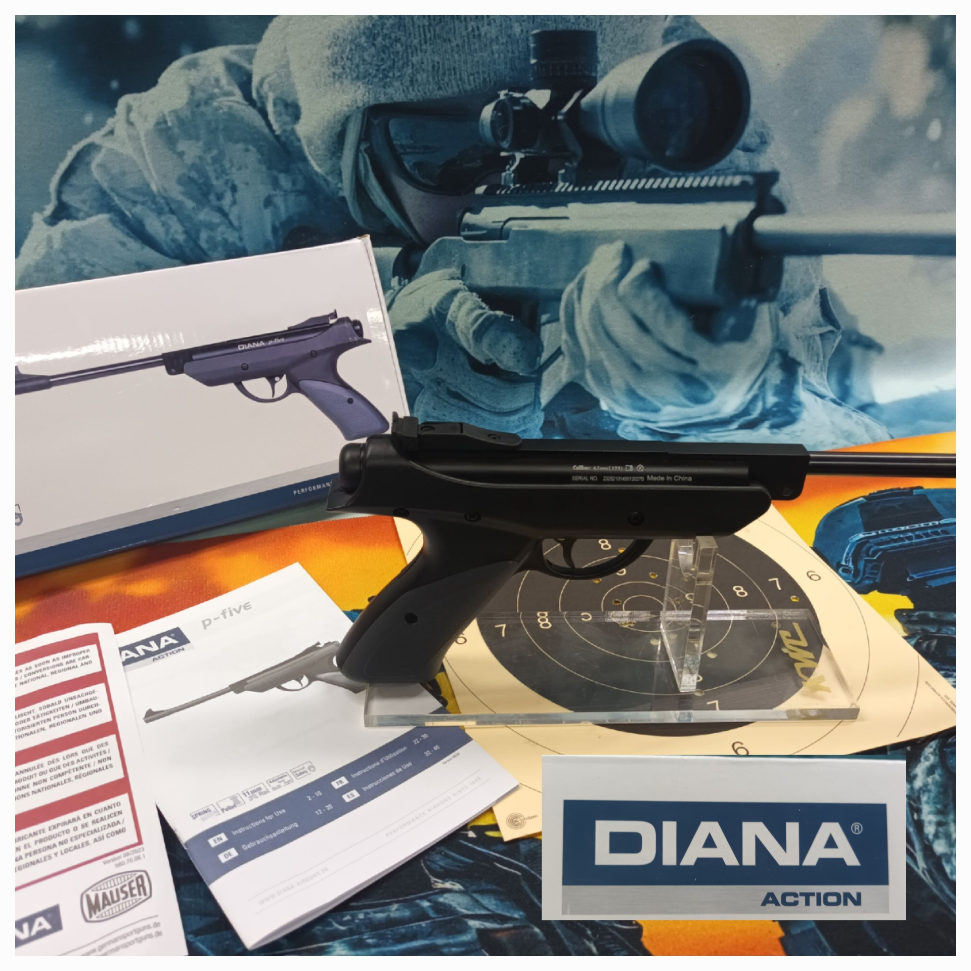 LUFTPISTOLE ___ DIANA p-five __ Kal. 4,5 (.177) __ NEU / OVP – Bild 3