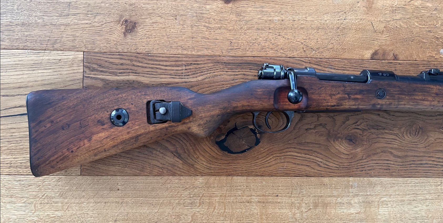 gebrauchte Repetierbüchse K 98 Hersteller Mauser S/42 1937, viele Stempel – Bild 4
