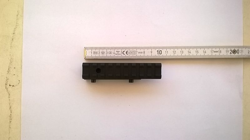 Adapter von 11 mm Prisma auf Weaver / Picatinny-Schiene, Länge 100 mm BH 16 mm – Bild 1