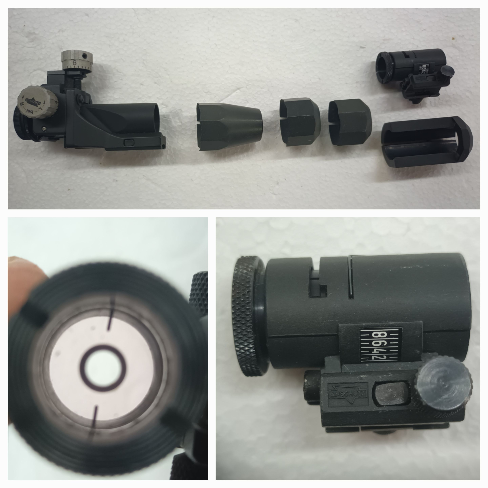 Anschütz Match DIOPTER + Ring Korn + Gewichte __ Matchgewehr Zubehör __ Luftgewehr / KK Konvolut – Bild 1