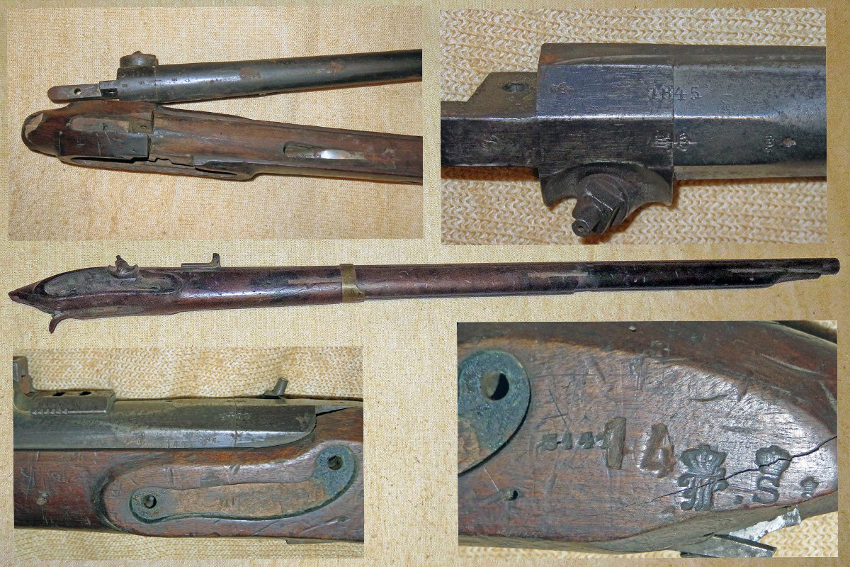 Schaft Lauf Fragment militärischer Vorderlader Perkussion Ersatzteil 18./19. Jahrhundert – Bild 1