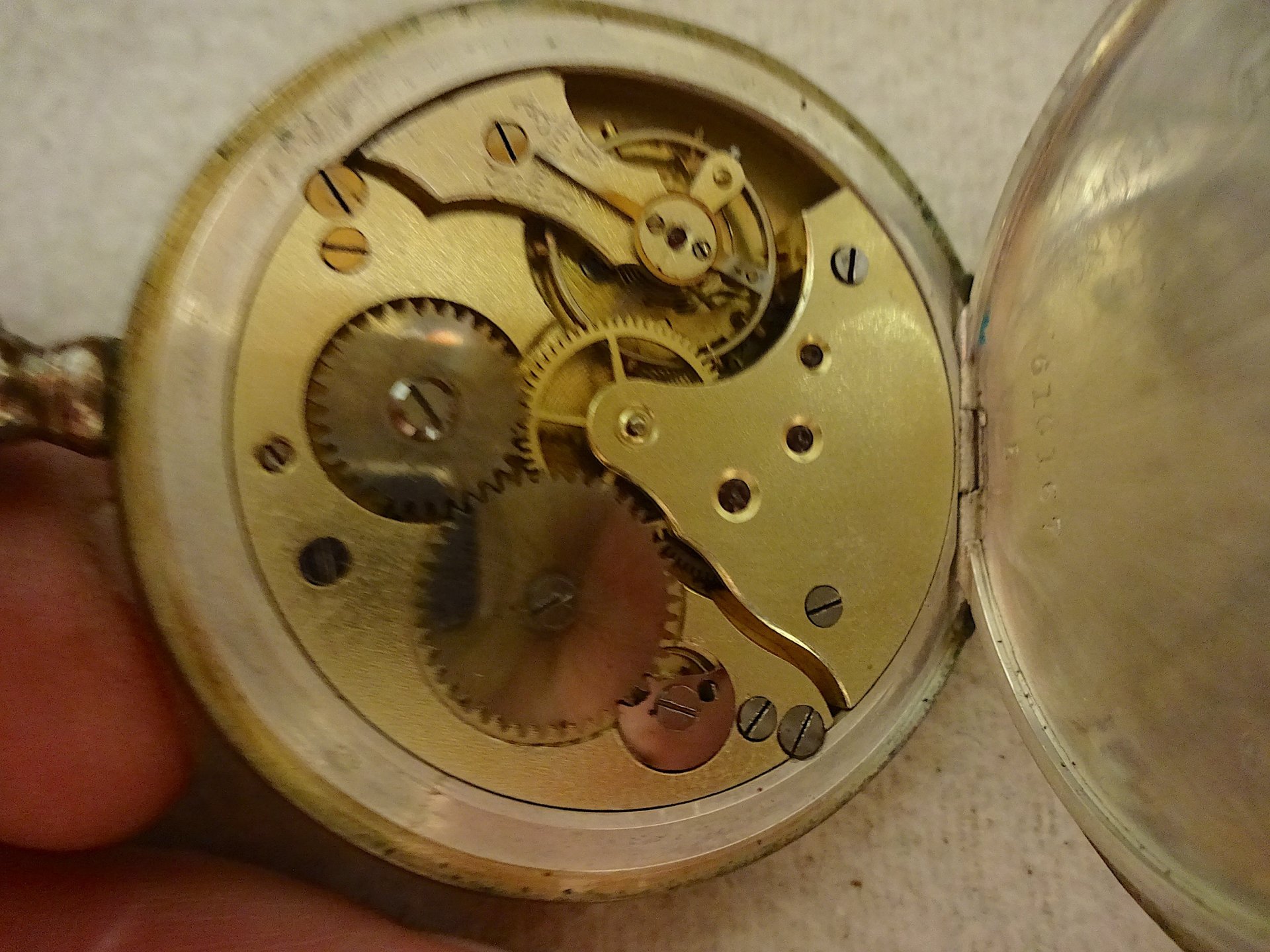 800er Silber Herren Taschenuhr mit Schutzkapsel um 1920 – Bild 4