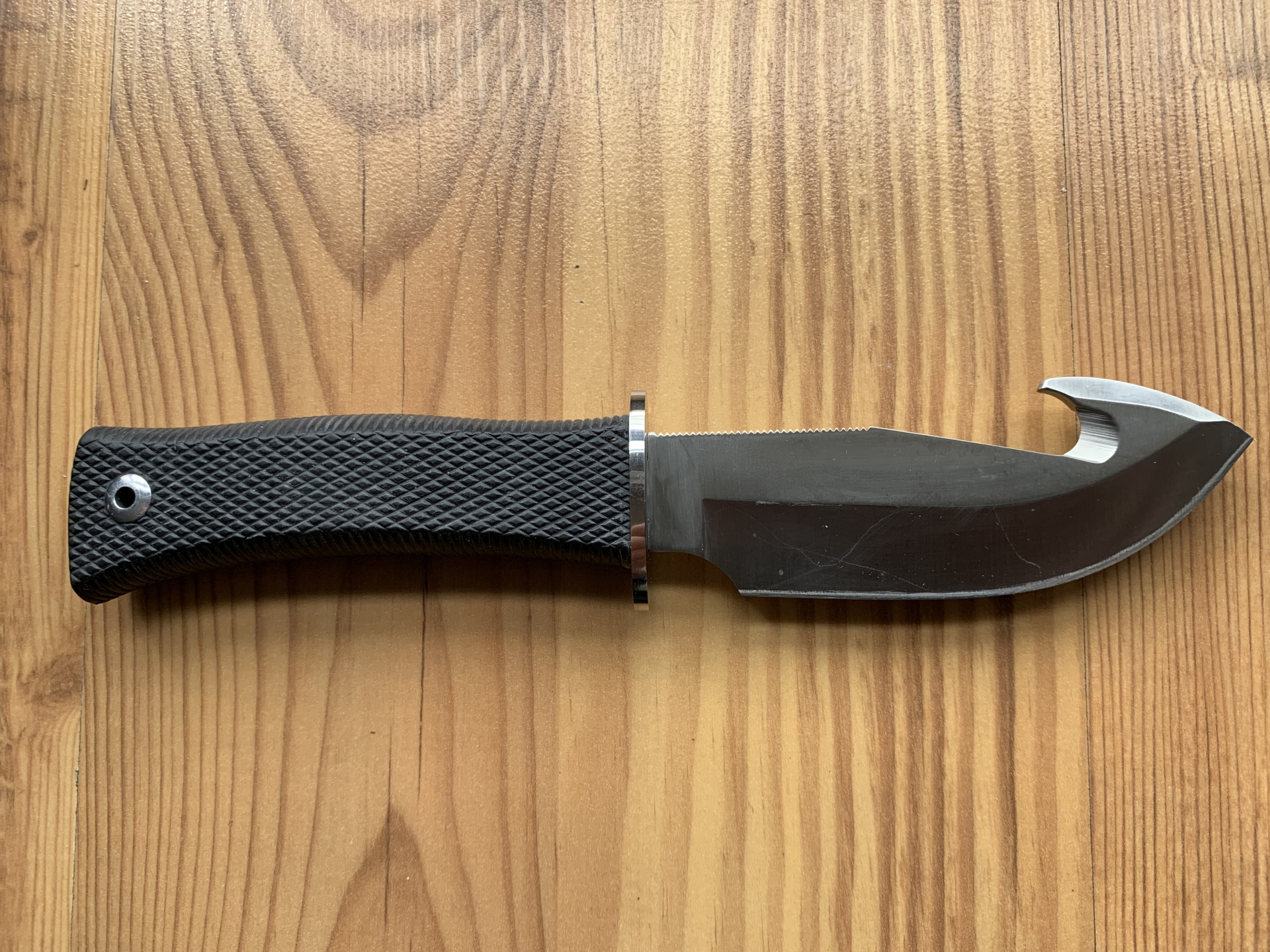 MUELA-Jagdmesser "VIPER" m. Kratongriff, in schwarzer Lederscheide m. Druckknopf – Bild 2