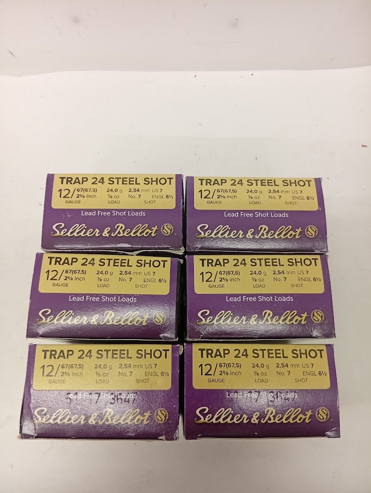 12/70 24Gramm 2,5mm Trap Munition 150 Schuss S&B Steel Shot Trap – Bild 1