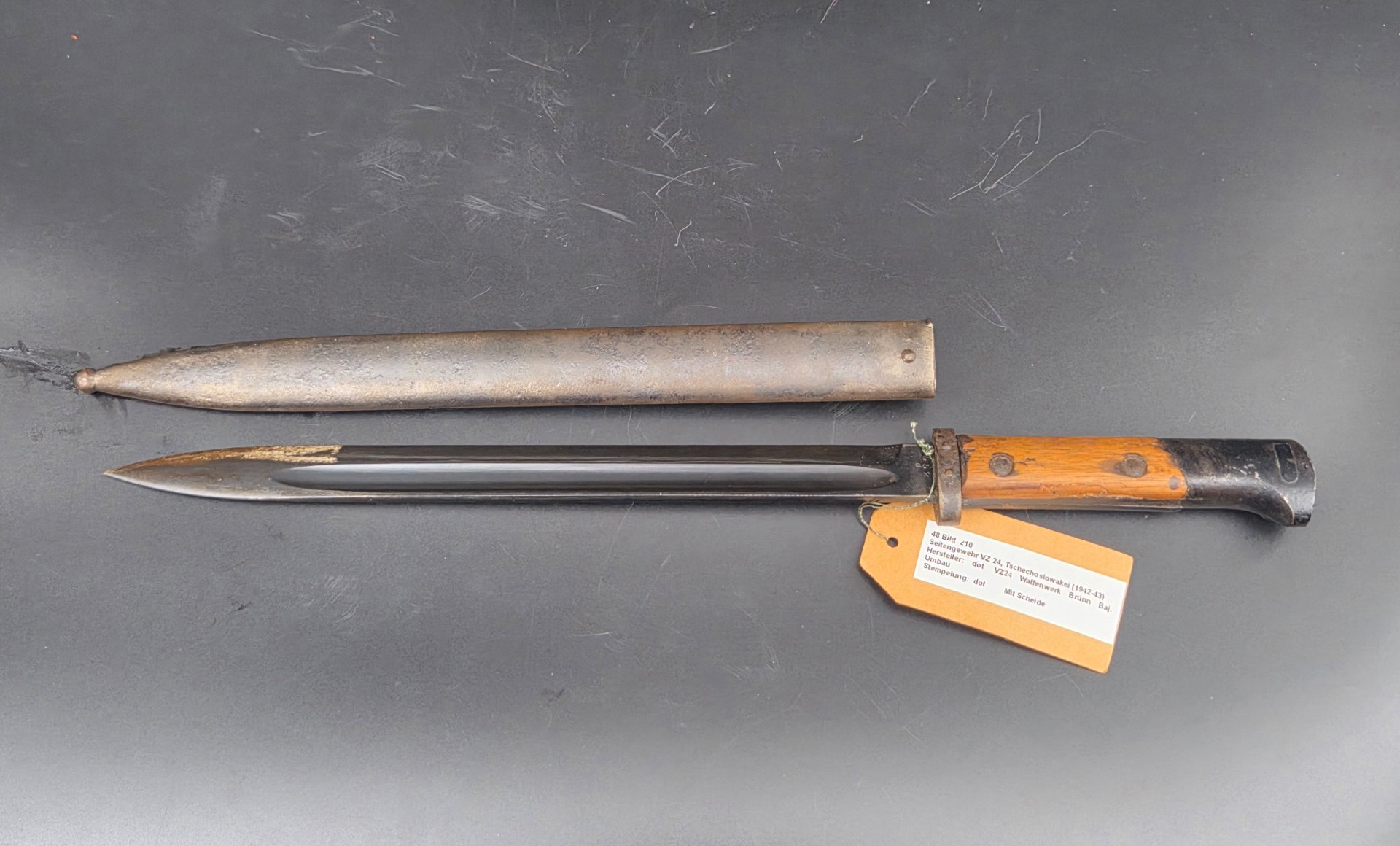 Seitengewehr VZ 24 (Tschechoslowakei) mit Stahlscheide (1942-43) – Bild 1