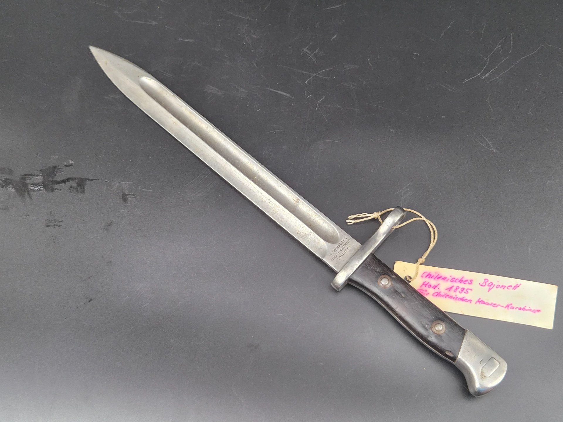 Bajonett chilenisch Mod. 1895 Weyersberg Kirschbaum & Co, Solingen, Mauser – Bild 2
