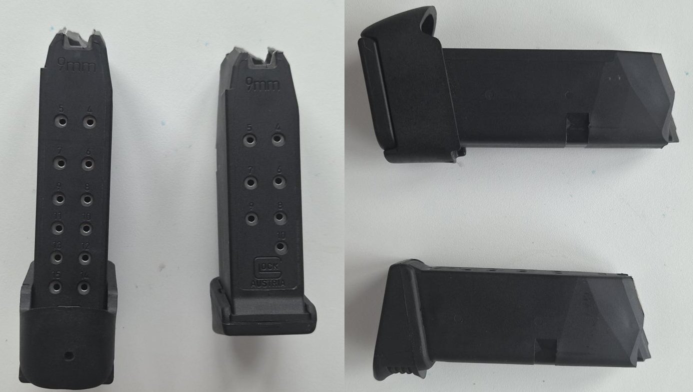1x Glock 26 Magazin (10+1) +1x Glock 19 Magazin (15) mit Adapter für Glock 26 – Bild 1
