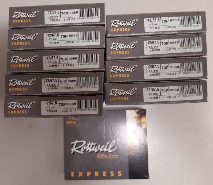 100 RWS Rottweil Express Kal. 12/67,5 4,5mm incl.Versand – Bild 1