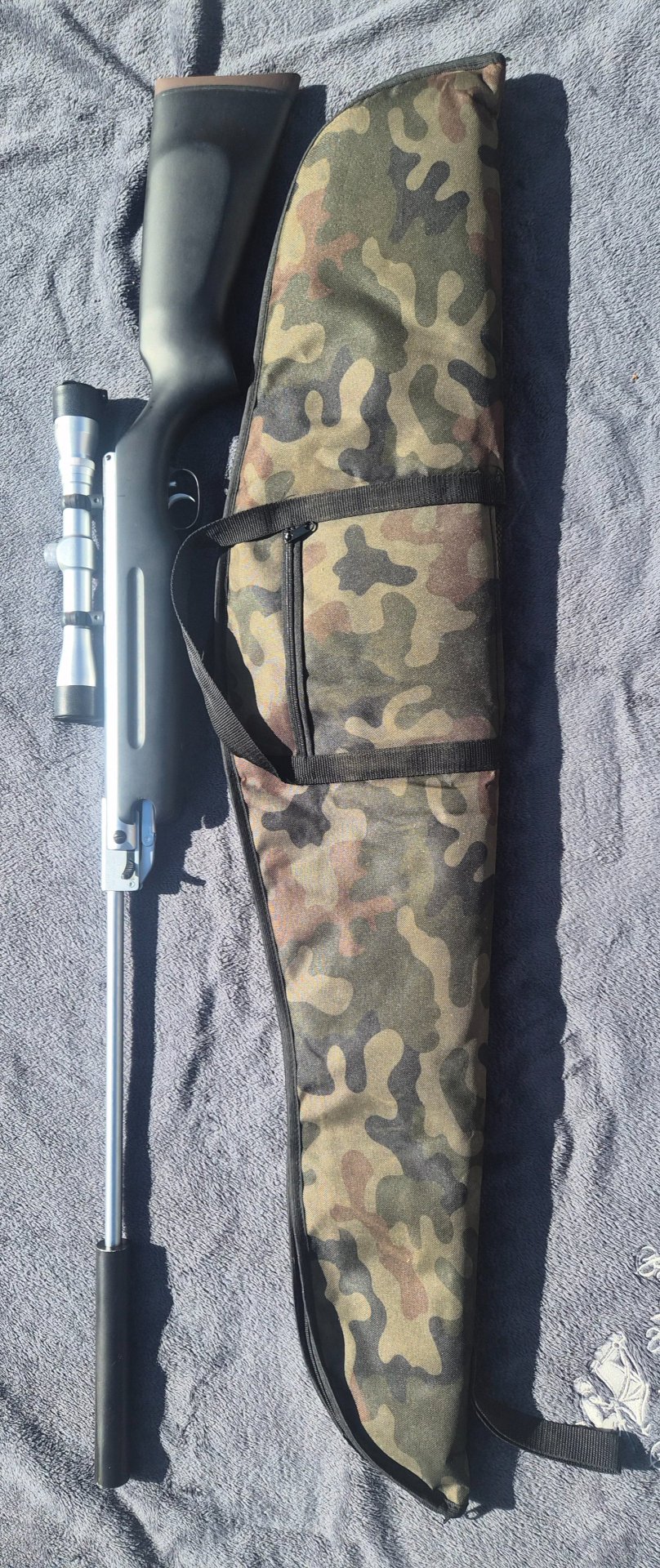 Luftgewehr Weihrauch HW 35 K (Stainless-Look) + Hubertus ZF 4x32 + Schalldämpfer – Bild 5