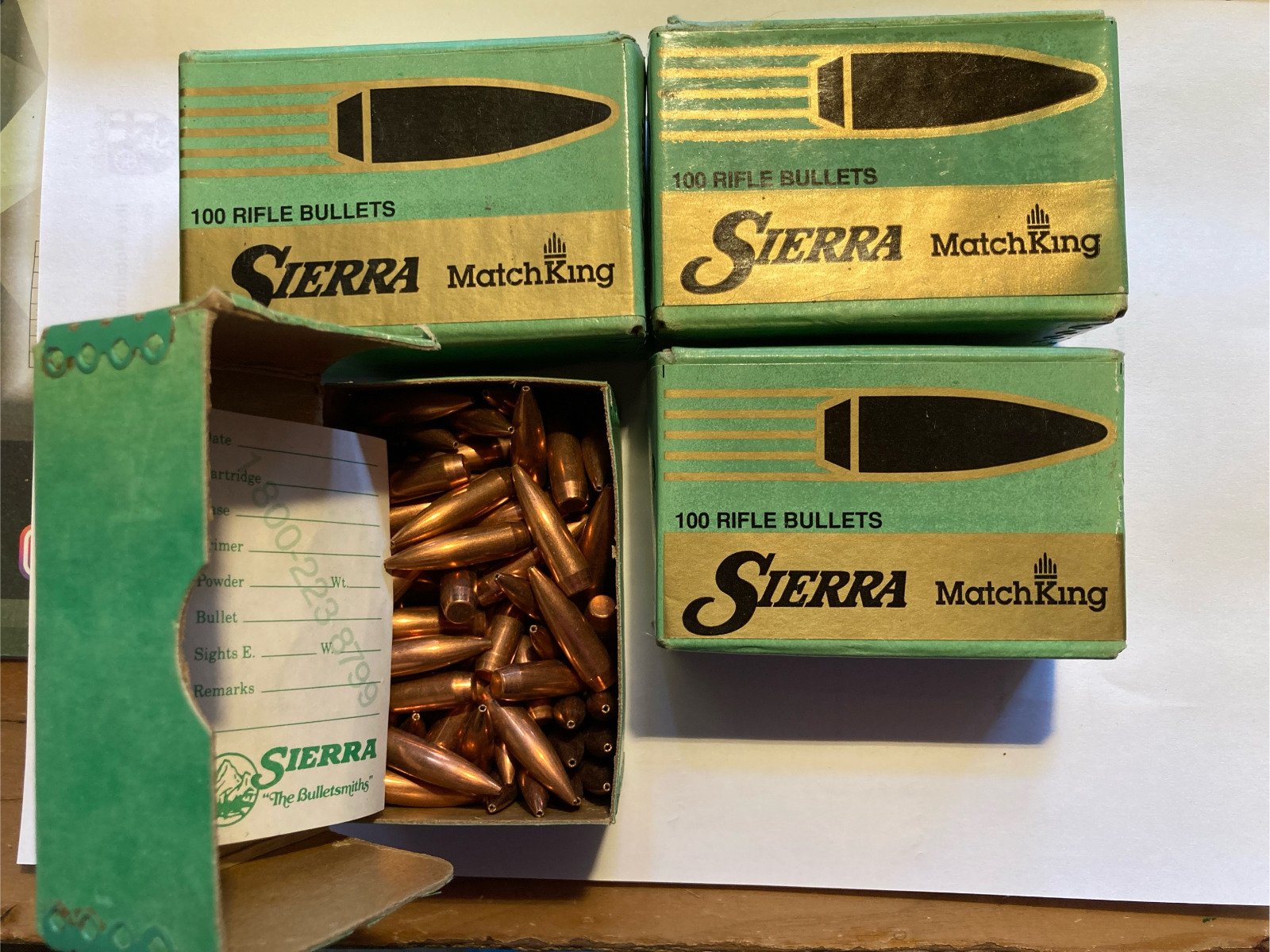 400 St. .30 cal. 1668 grs. SIERRA Matchking Geschosse – Bild 1