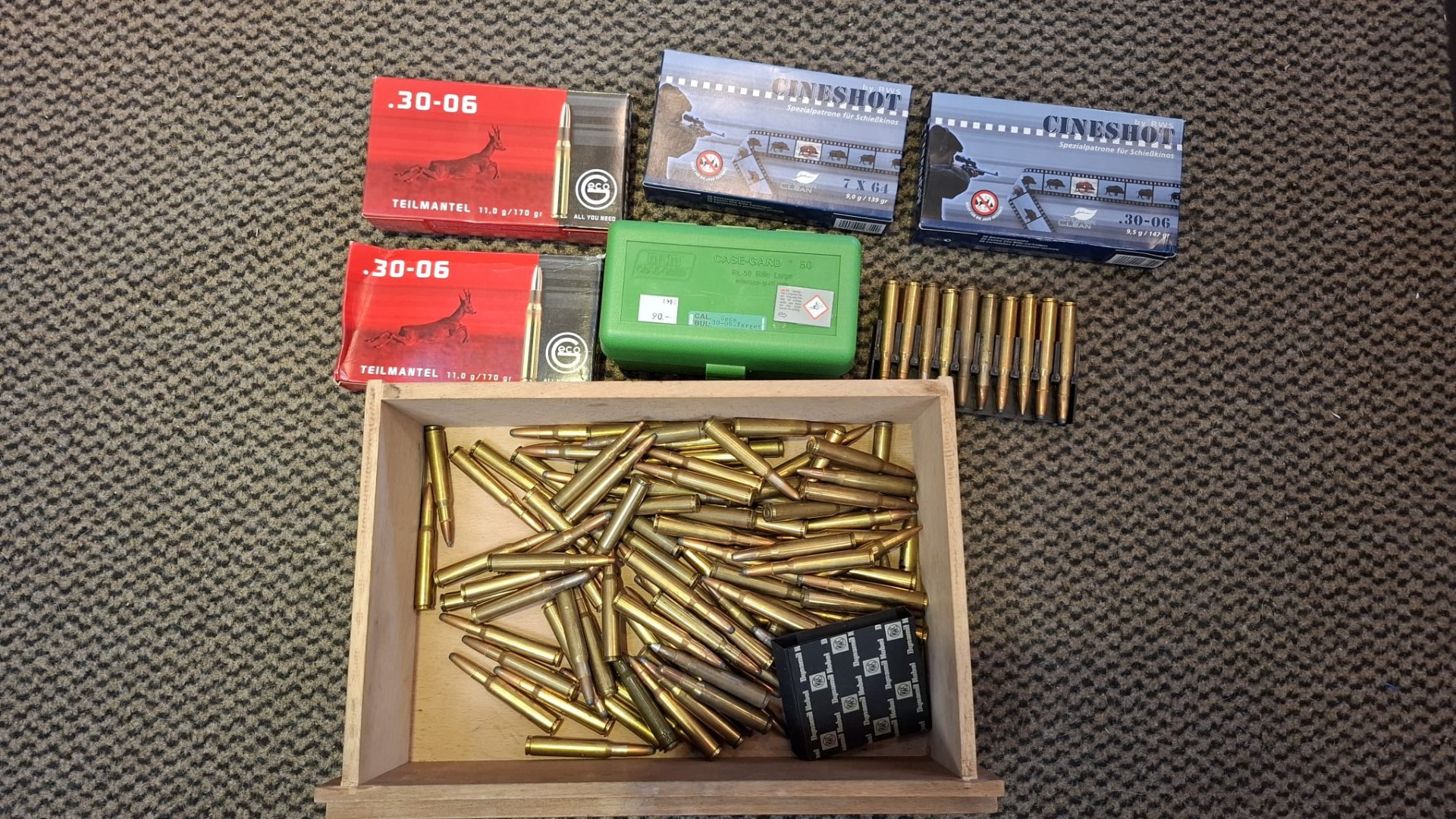 Munition 30-06 Konvolut Geco SAKO Hornady RWS Training Jagd Sport bleifrei Training RWS 170 Schuss – Bild 1