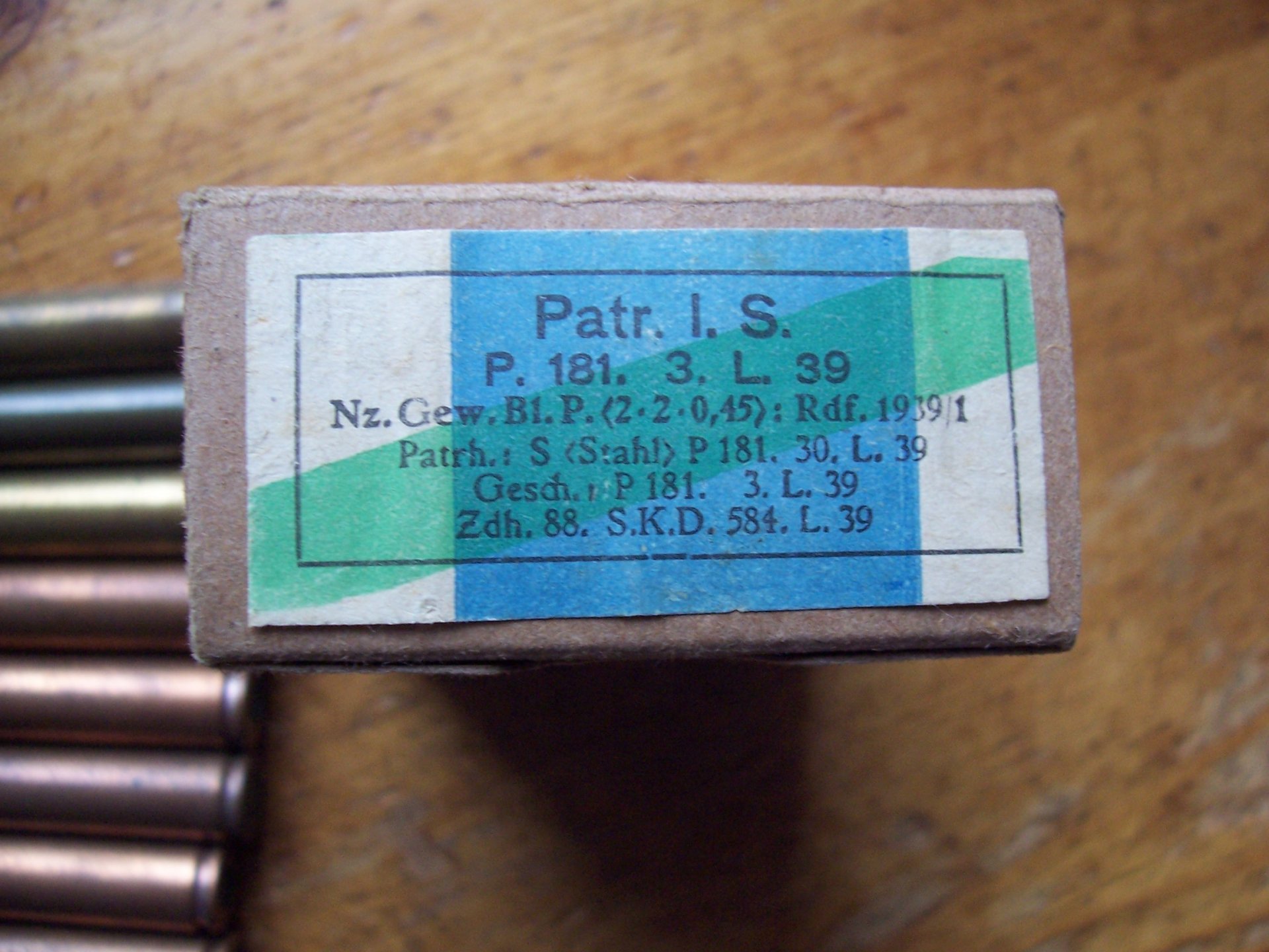 DEKO Patronen , Schachtel und Hülsen l.S. , leichtes Spitzgeschoß , Alu-Kern 7,92 mm , deutsch 2.WK – Bild 2